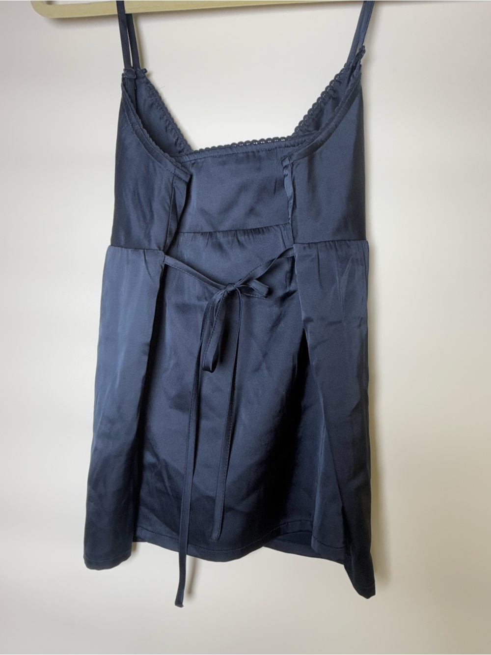Brandy Melville Navy Satin Babydoll Cami Coquette Y2K Balletcore Top Small - Picture 6 of 12